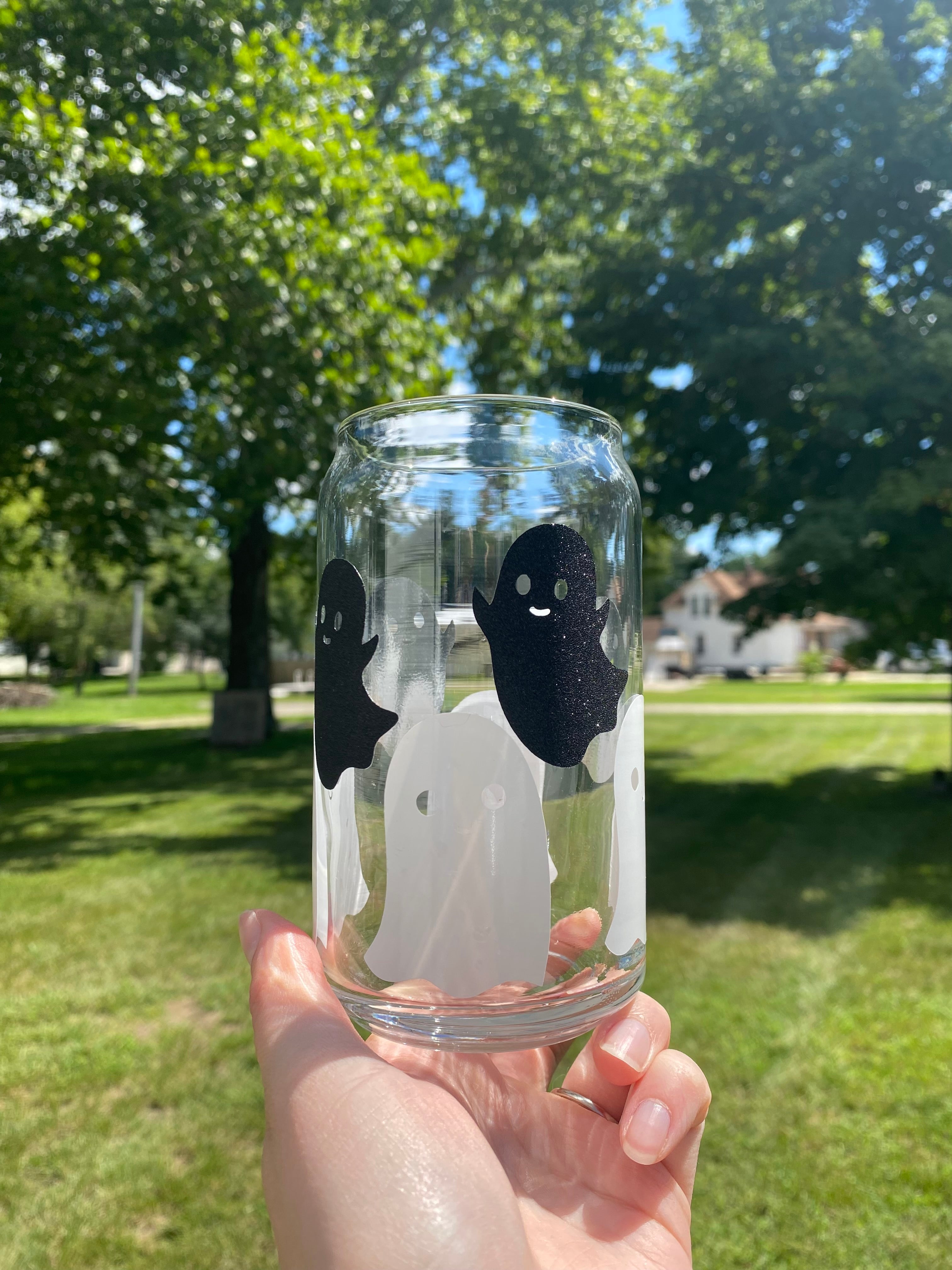 Halloween Iced Coffee Glass, Beer Can Glass, Iced Coffee Glass, Halloween  Cup, Stay Spooky Coffee Cup, Cute Coffee Cup, Spooky Season Cup